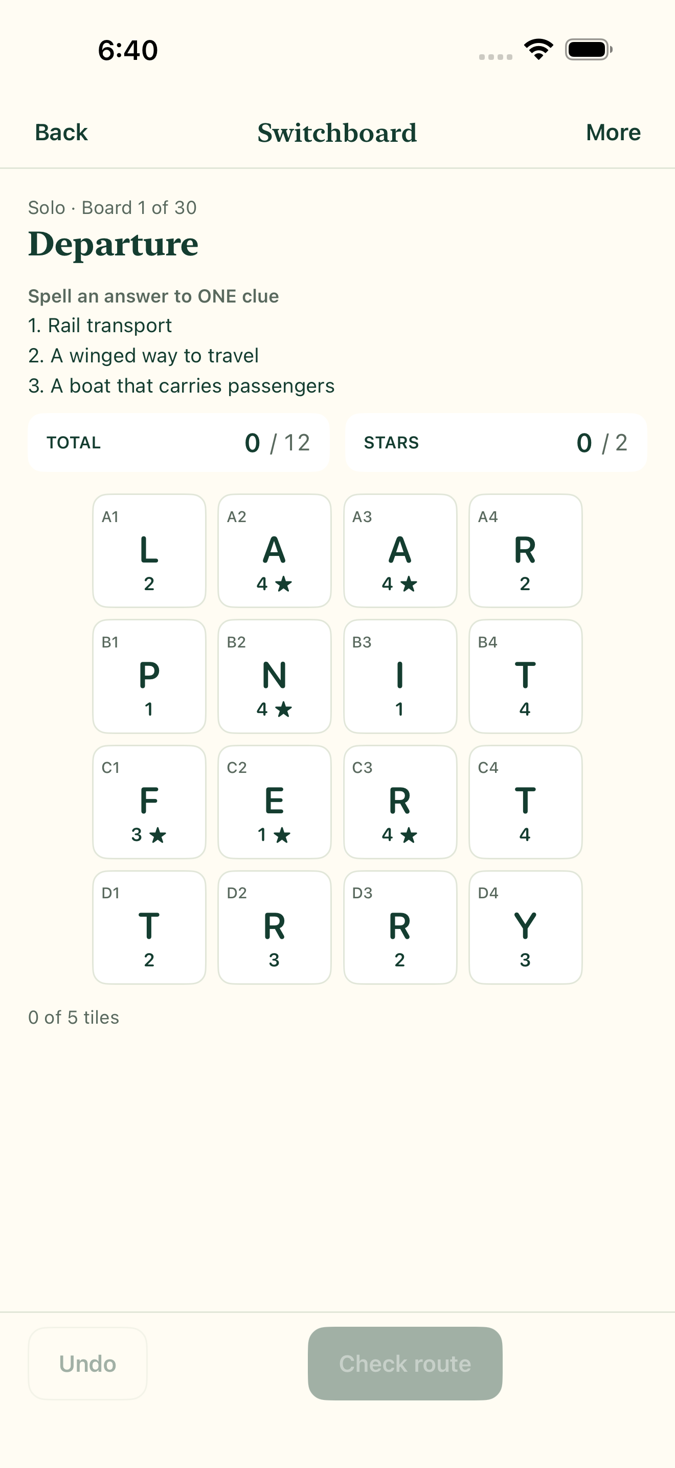 Switchboard on iPhone: a shared word-and-route puzzle