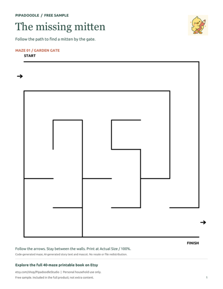 maze and answer preview