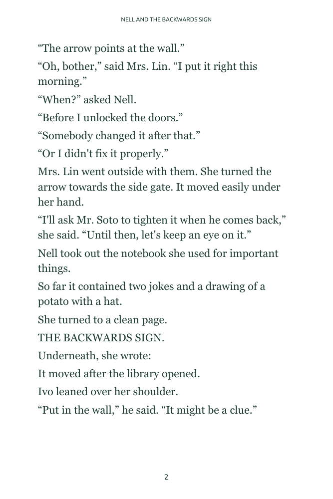 Nell and the Backwards Sign, selected page 5
