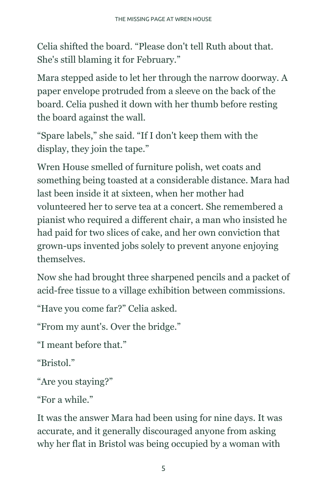 The Missing Page at Wren House, selected page 5