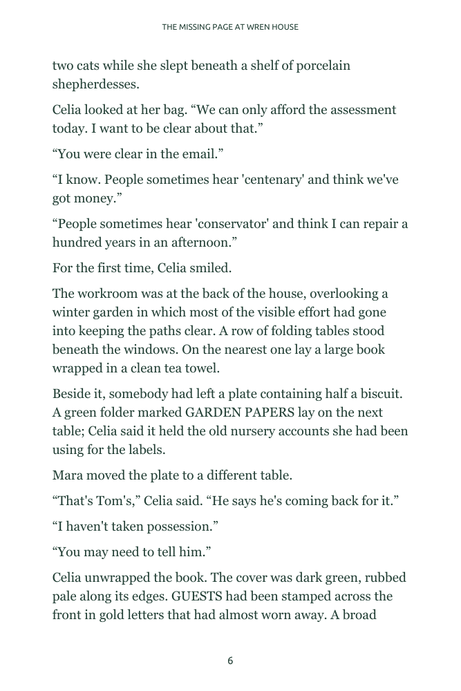 The Missing Page at Wren House, selected page 6