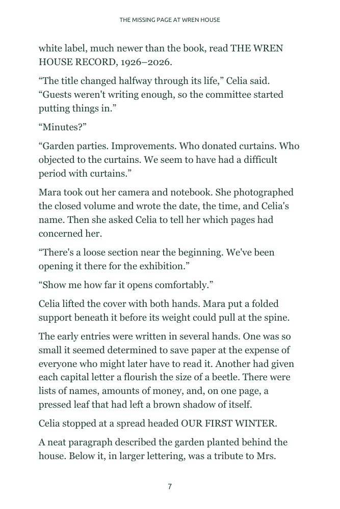 The Missing Page at Wren House, selected page 7